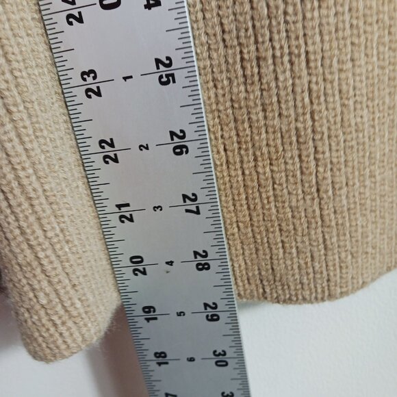 NWT Classic Tan Turtleneck Cape, Poncho Sweater W/ Armholes by PINCH, Size M/L - Picture 14 of 16